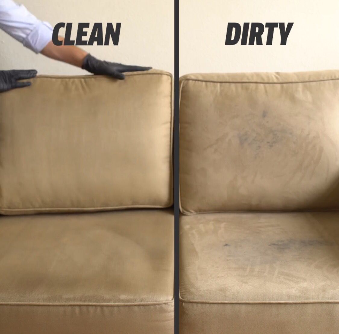 sofas before & after cleaning